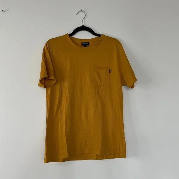 Frank and Oak Mustard Yellow Short Sleeve cotton t-shirt - Picture 1 of 5